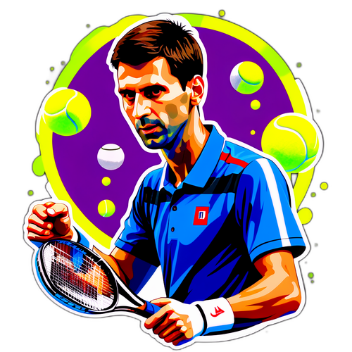 Lebendiges Porträt von Novak Djokovic