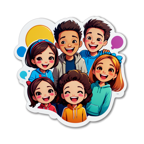 Arkadaşlarla Eğlence Sticker Tasarımı