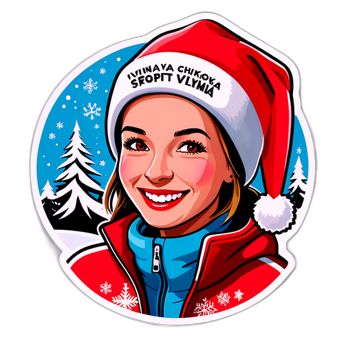 Nálepka Ivany Chýlkové s úsměvem a citátem o zimních sportech