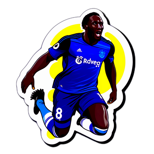 Illustrazione di Romelu Lukaku in azione