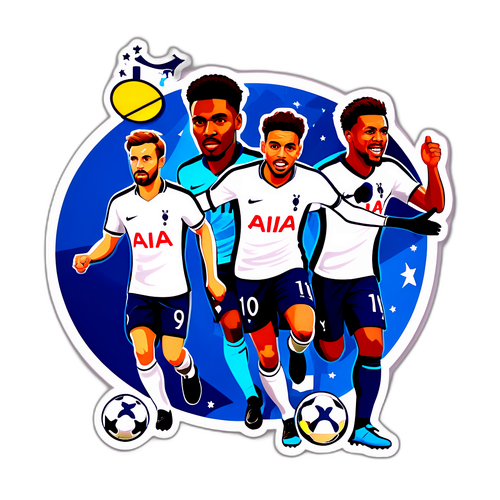 토트넘 스타 플레이어들의 흥미진진한 경기 스티커 디자인
