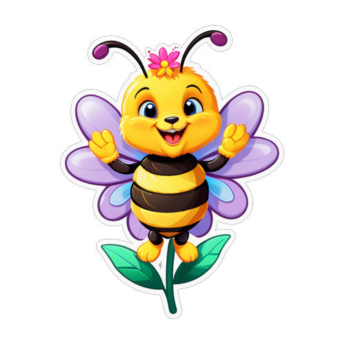 Découvrez la Sticker Magique de l'Abeille Joyeuse: Un Éclat de Positivité Qui Va Enchanter Votre Quotidien!