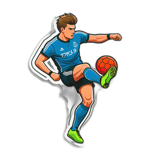 Dynamic Kick Action Sports Sticker