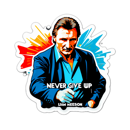 Nálepka s Liamem Neesonem v akční scéně