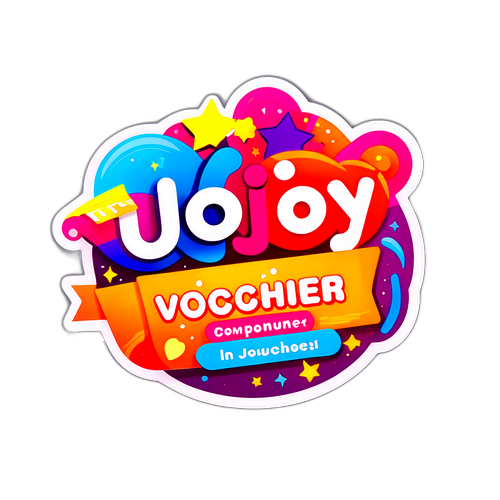 Colorful Gutschein Aufkleber im Joy-Stil