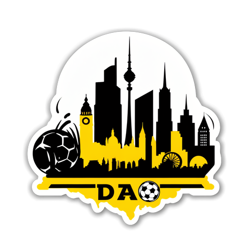 Sherehekea Dortmund! Silhouette ya Jiji Inayong'ara Katika Mandhari ya Soka!