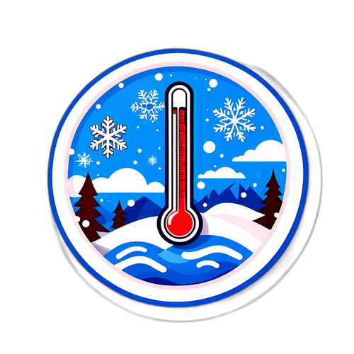 Стикер, изображающий снежную зиму в Якутске