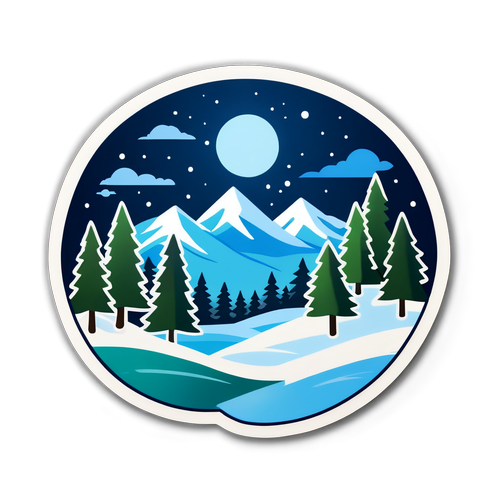 Embrace the Chill: Winter Landscape Sticker