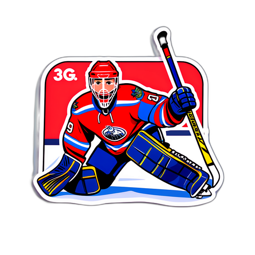 Skiss av Jonathan Dahlén i hockeyutrustning