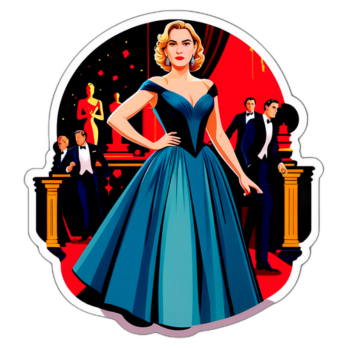 Stilisierte Kate Winslet in elegantem Abendkleid