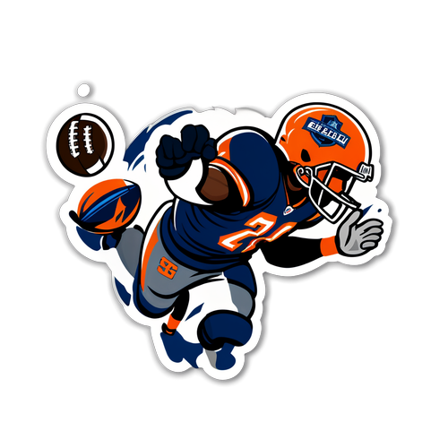 Action-Packed Football Sticker for Carson Beck