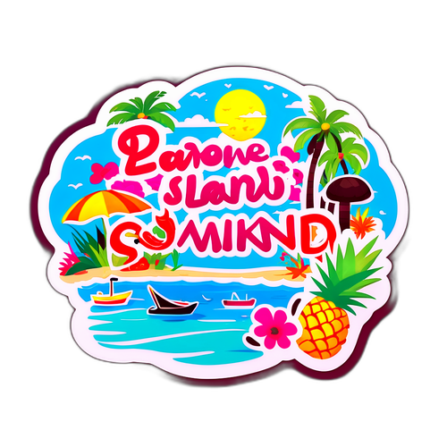 Humoristisk klistermärke om Love Island