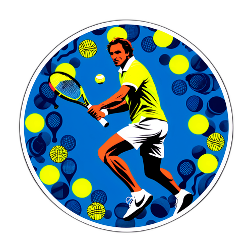 Design captivant évoquant l'esprit compétitif du tennis