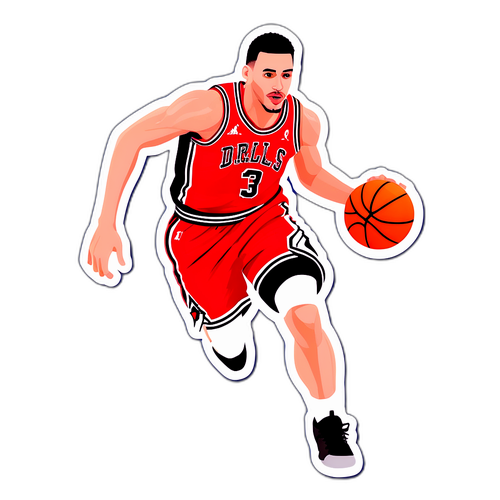 Masaya at Dynamic na Sticker ni Jordan Walsh na Dribbling ng Basketball