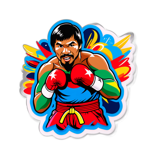 Un autocollant coloré de Manny Pacquiao