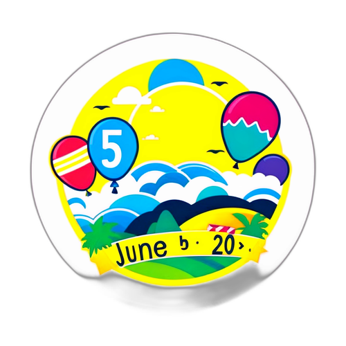 Masayang Sticker para sa Pagsasaya ng 'Hunyo 5, 2025'