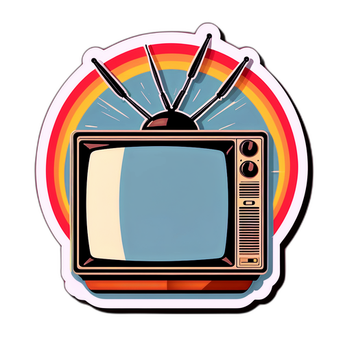 Autocolant retro despre streaming TV