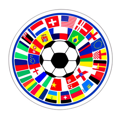 Ranking UEFA z piłką nożną i flagami krajów