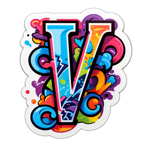 ग्रैफिटी-शैली स्टिकर 'V'
