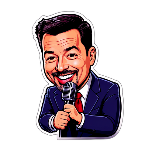 Isang Palangkarin na Karikatura ni Jimmy Kimmel sa Kanyang Kakaibang Late-Night Talk Show