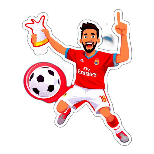 הוא מחזיק באצבע קצף בקפיצה בהתלהבות במשחק ליגת העל