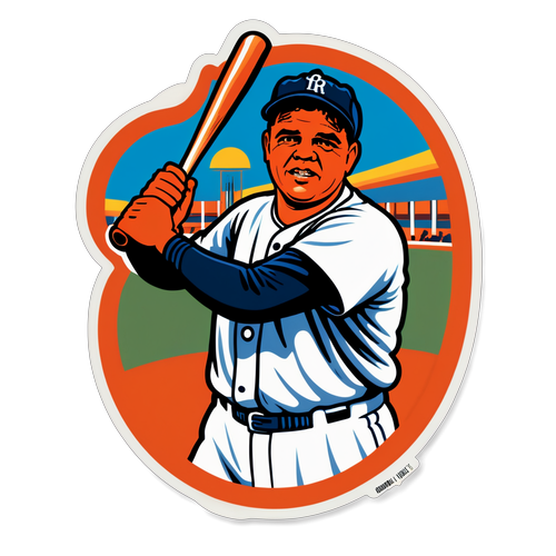 Vintage Babe Ruth Baseball Sticker