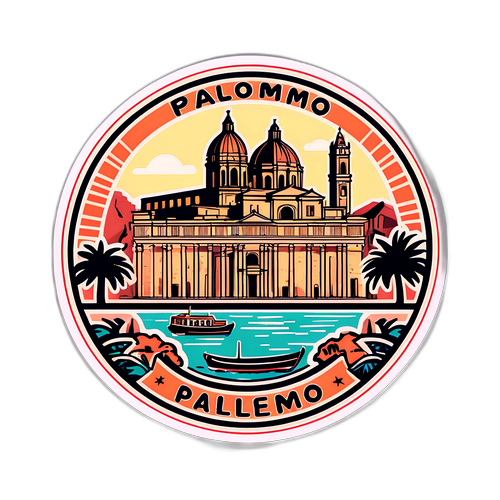 Adesivo Turistico Vintage per Palermo