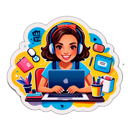 Блогер с аксессуарами активного образа жизни