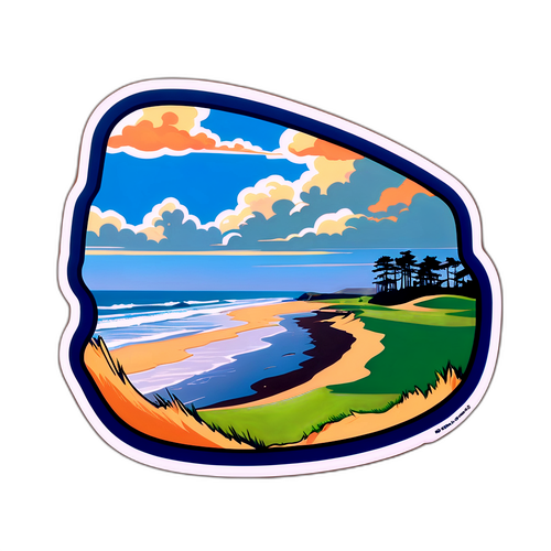 Bandon Dunes Coastal Landscape Sticker
