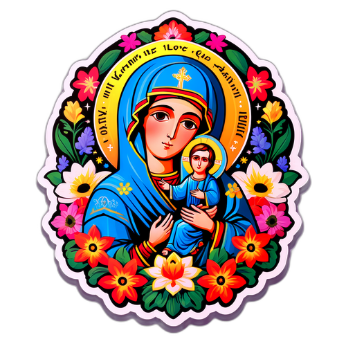 Наклейка с Казанской иконой Божьей Матери