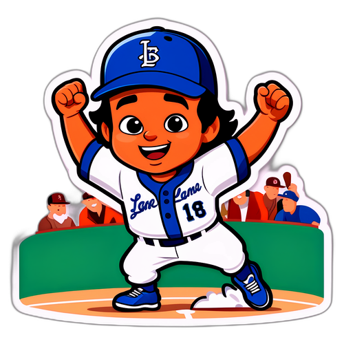 Cute Cartoon of Lane Thomas Running the Bases