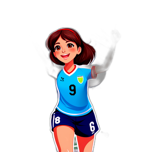 En inspirerende illustrasjon av en ung fotballspiller som feirer seier