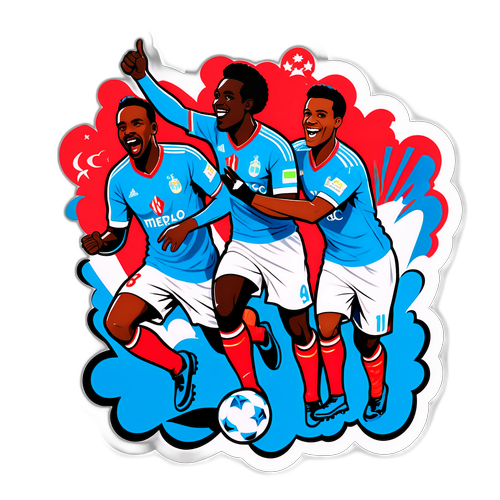 Яскрава комічна наліпка на матч між Олімпік Марсель та Монако