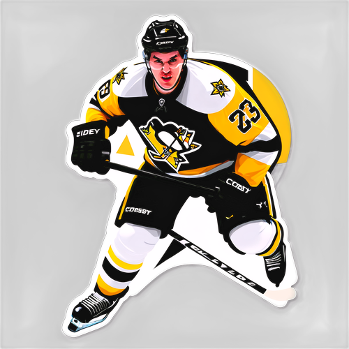 Stickers av Sidney Crosby i hockeyutrustning