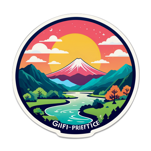 岐阜県の自然美を表現する風景イラスト