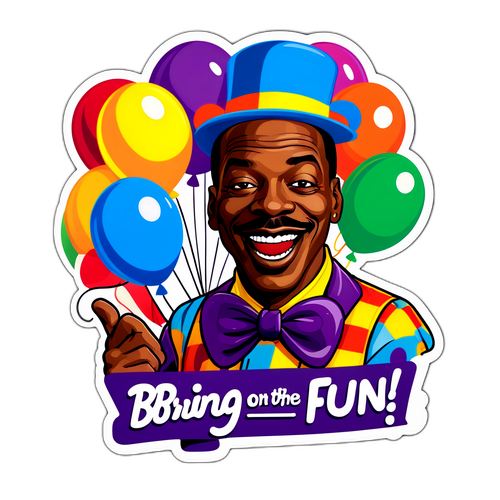 Gledelig klistremerke av Eddie Murphy som klovn