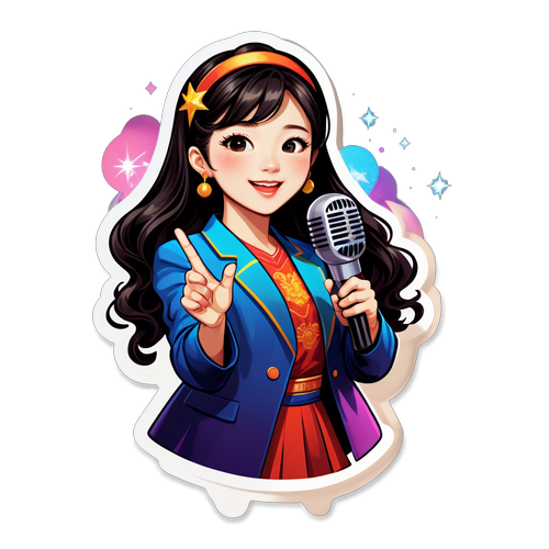 董青持麦克风的插图