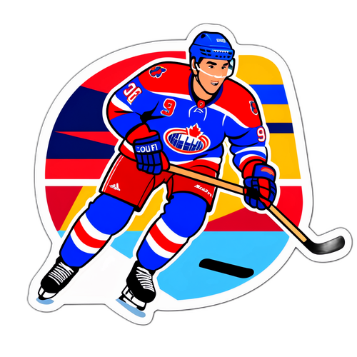 Vibrant Hockey Player Sticker