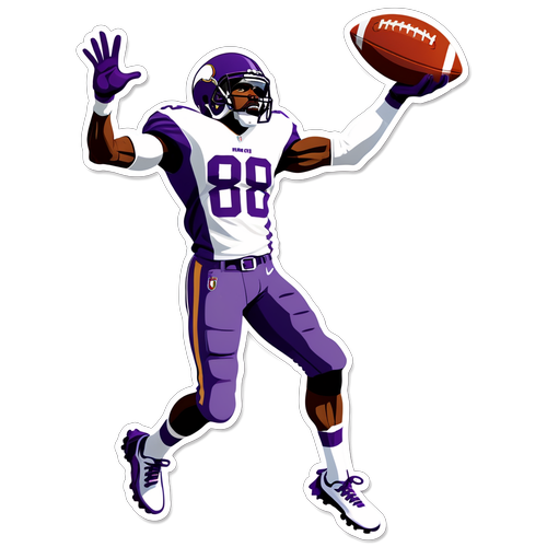 Cartoonish Randy Moss Catching a Football