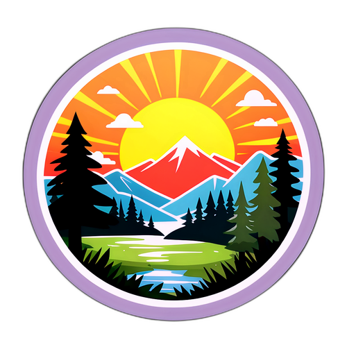 Stiker Lanskap Alam yang Tenang