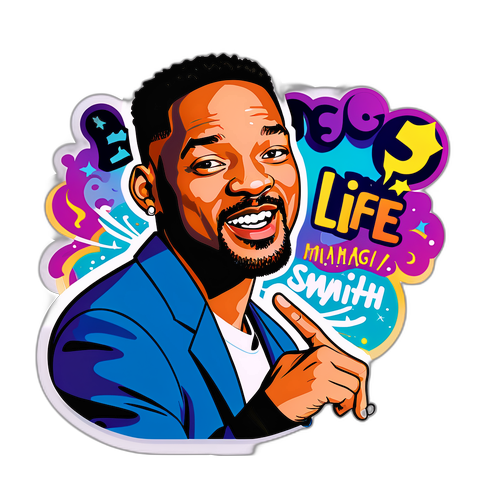 An ikonisches Bild von Will Smith mit dem Text 'Life Magic'