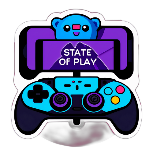 Sticker van een webcam streamer met game-opstelling en controller