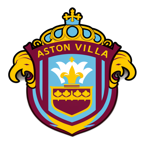 Orgulho e Tradição: O Emblema da Aston Villa com uma Coroa de Glória!