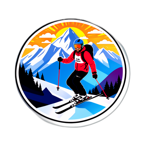 Autocollant évoquant l'espoir sur une piste de ski