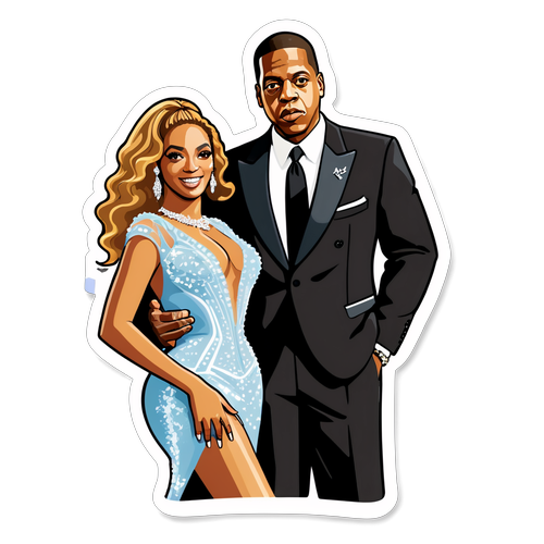 Sticker med Jay-Z og Beyoncé til glamorøs event