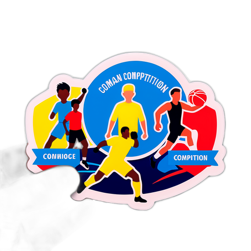 Sticker thể hiện cuộc thi thể thao giữa các quốc gia