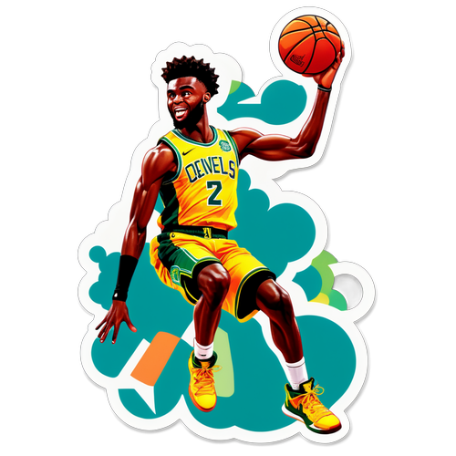 Dynamic Basketball Dunk Sticker
