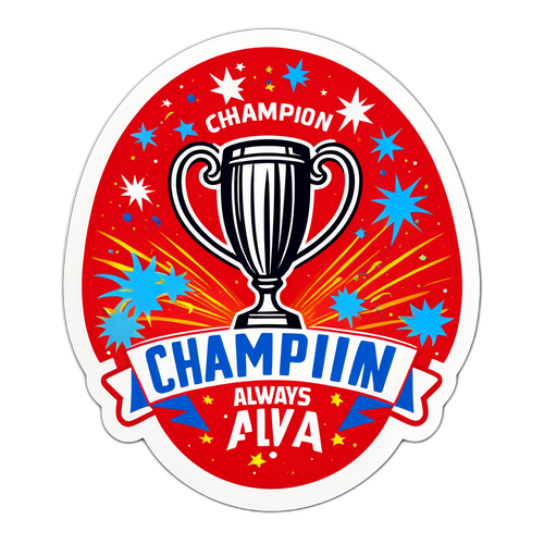 Sticker de River Plate con el trofeo de la Copa Argentina