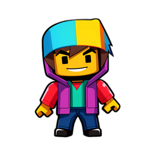 Kleurrijke avatar in een virtuele wereld