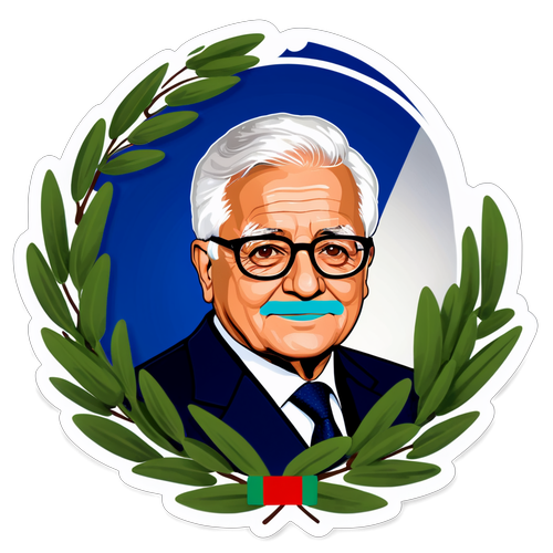 Adesivo del Presidente Italiano Mattarella